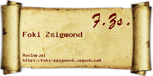 Foki Zsigmond névjegykártya